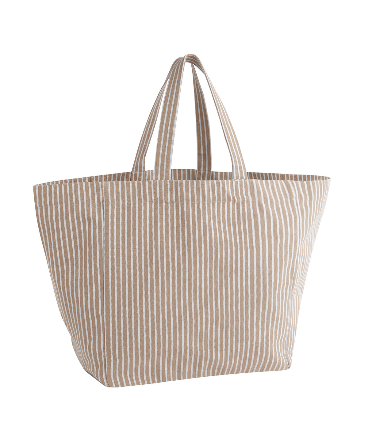 Westford Mill Oversized beach bag in Biscuit Stripe, front view