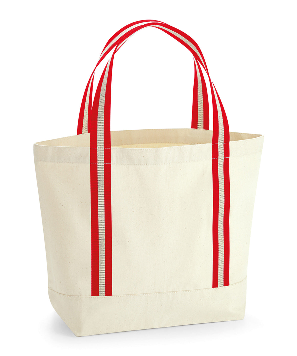 Westford Mill EarthAware organic boat bag in Natural/Classic Red, front view