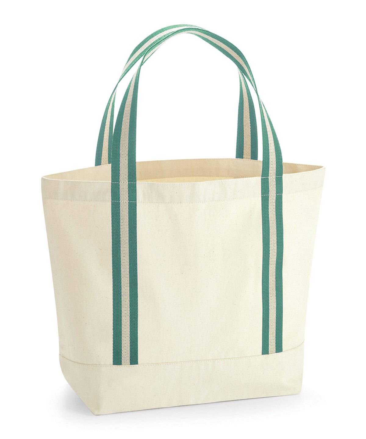 Westford Mill EarthAware organic boat bag in Natural/Sage Green, front view
