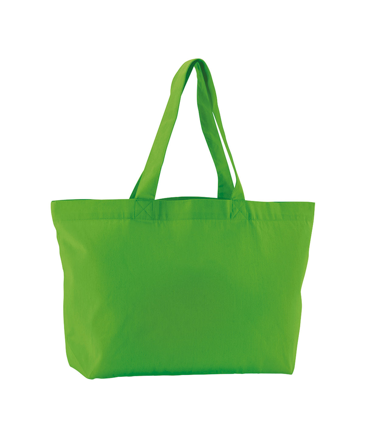 Westford Mill EarthAware organic twill shopper in Apple Green, front view
