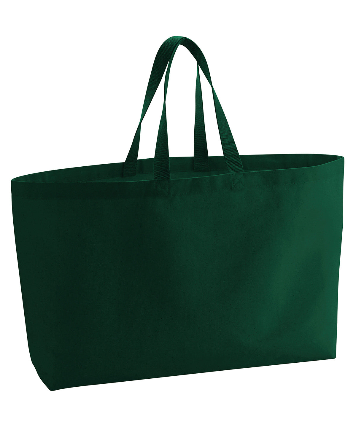 Westford Mill Oversized canvas tote bag in Bottle Green, front view