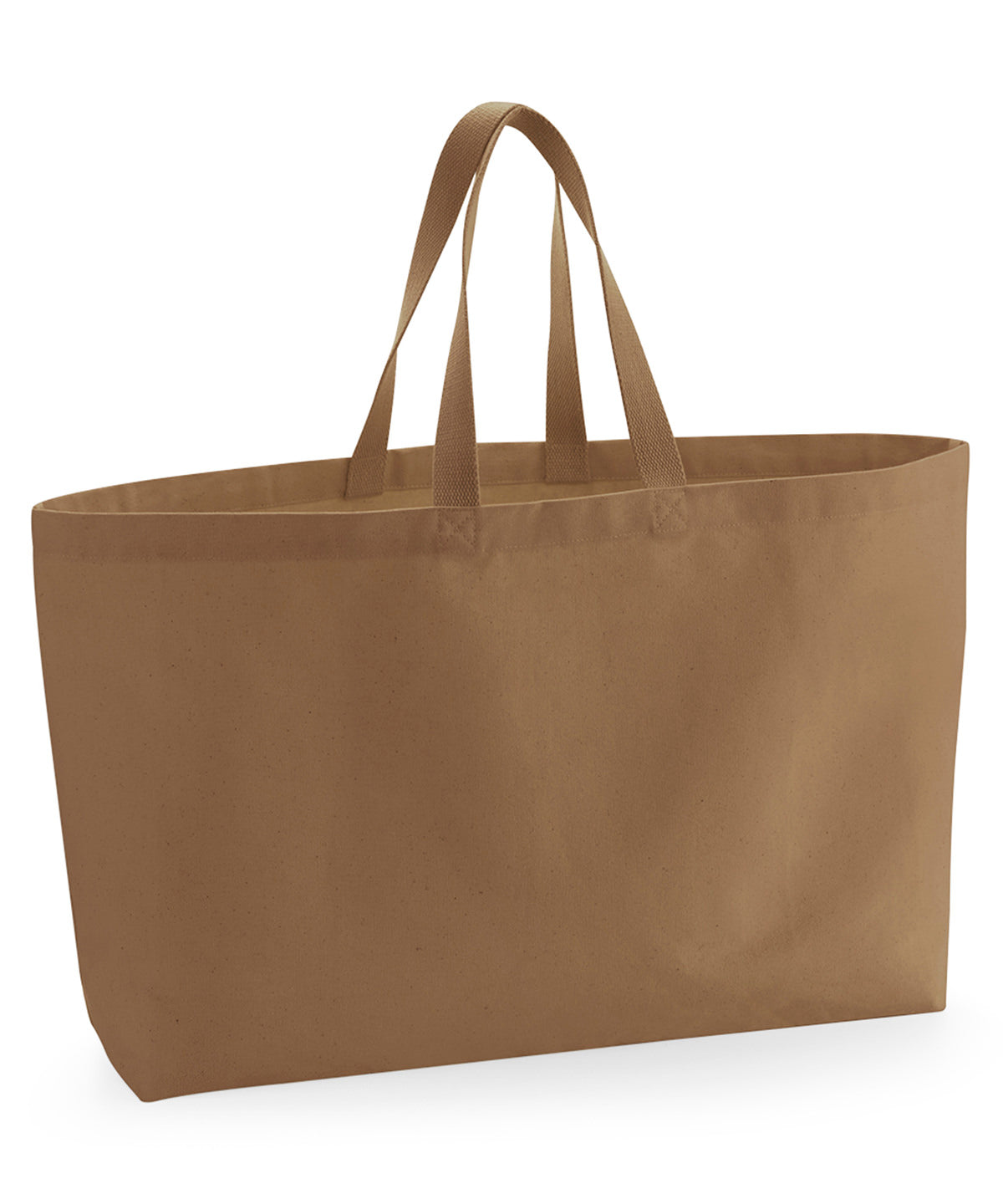 Westford Mill Oversized canvas tote bag in Caramel, front view