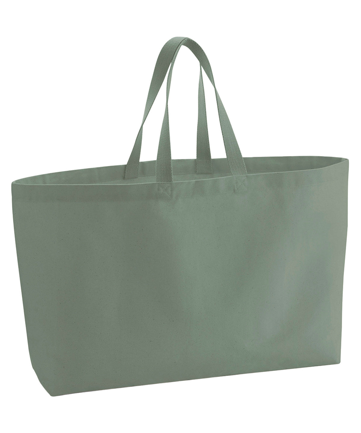 Westford Mill Oversized canvas tote bag in Dusty Green, front view