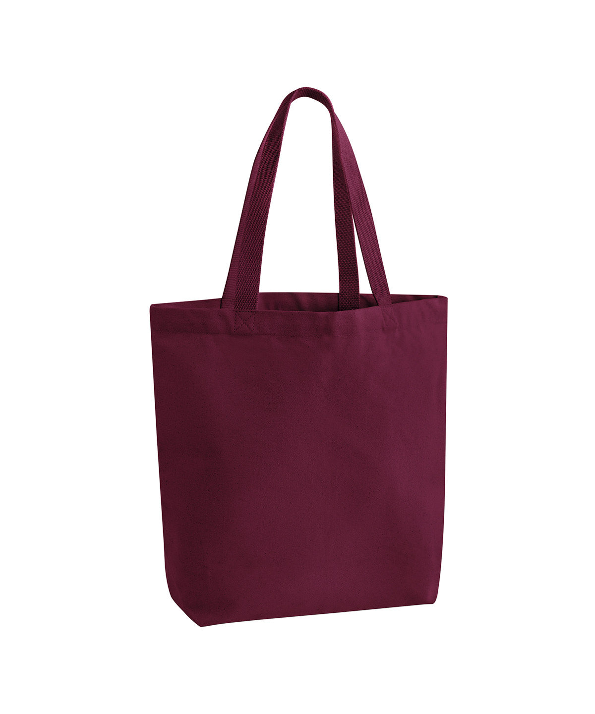 Westford Mill Heavyweight canvas tote bag in Burgundy, front view