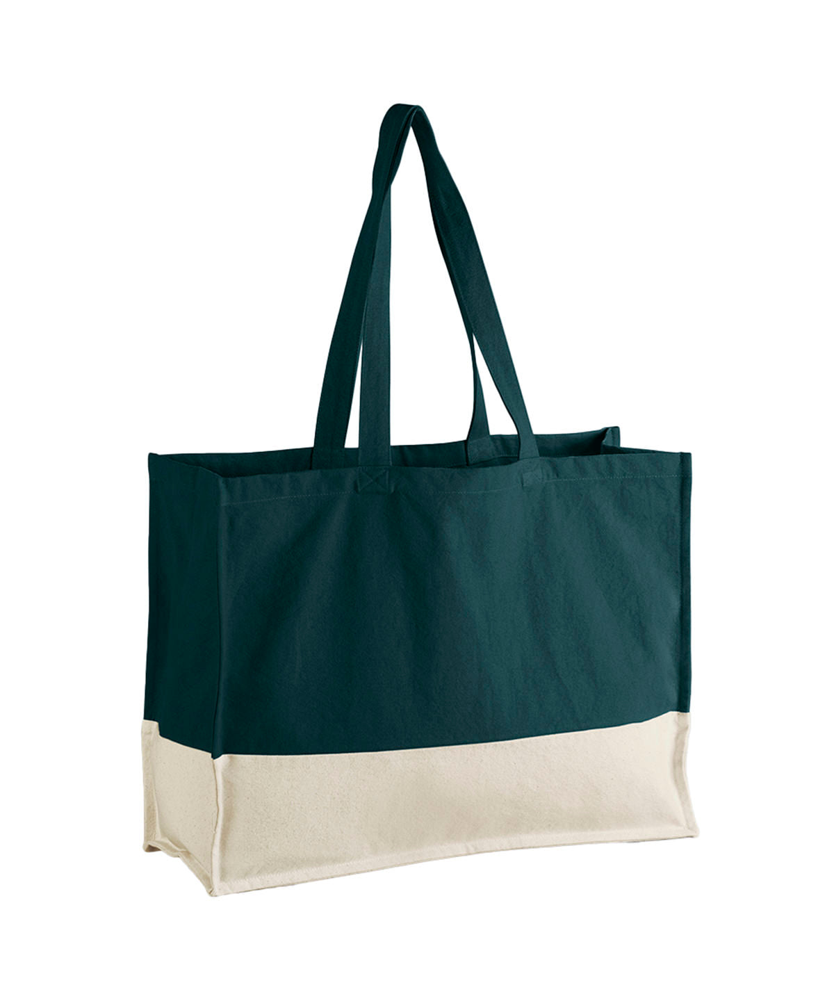 Westford Mill EarthAware organic contrast shopper in Dark Marine/Natural, front view