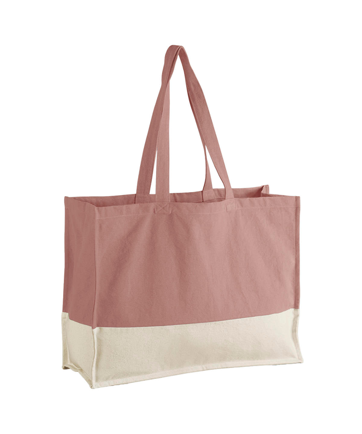 Westford Mill EarthAware organic contrast shopper in Rose/Natural, front view
