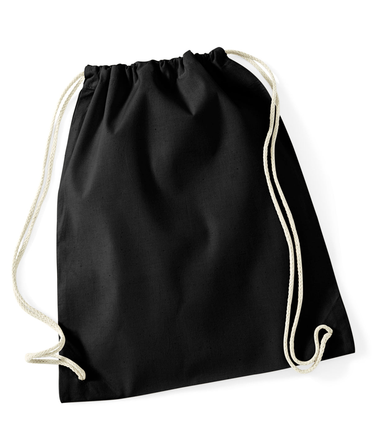 Westford Mill Recycled cotton gymsac in Black, front view