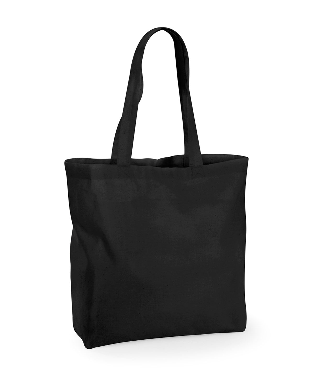 Westford Mill Recycled cotton maxi tote in Black, front view