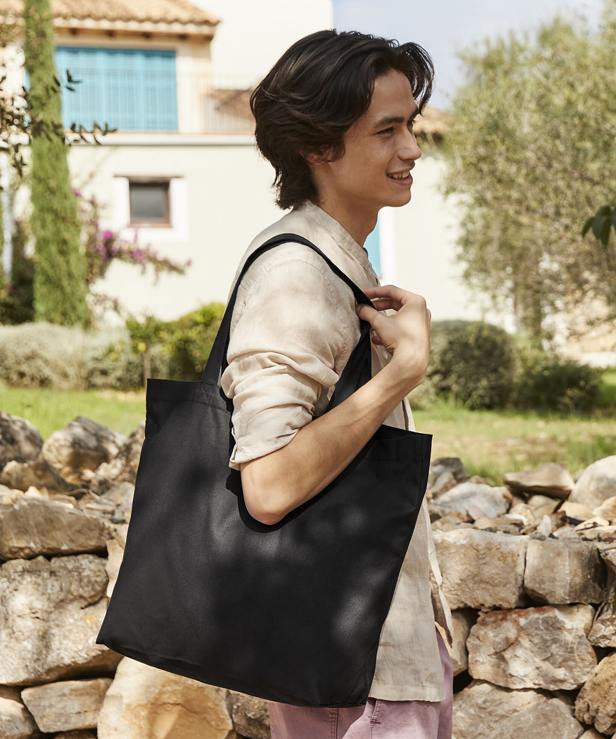 Westford Mill Recycled cotton maxi tote, lifestyle photo