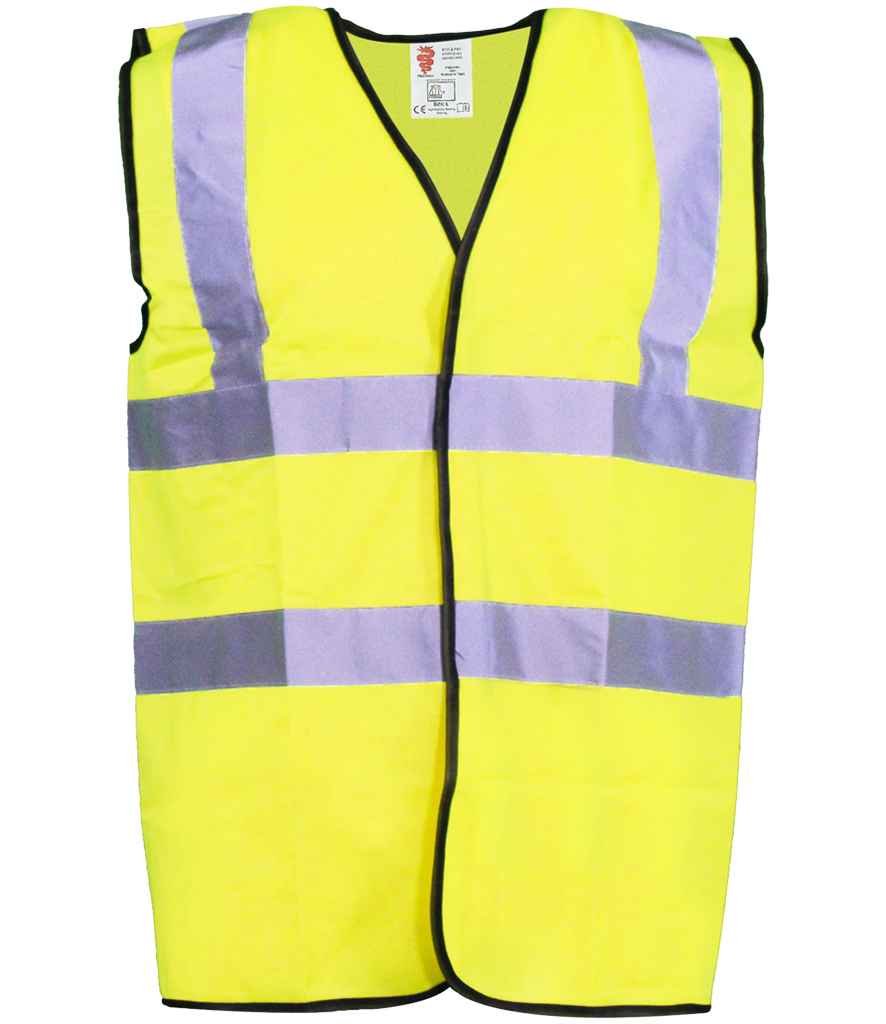 Warrior Hi-Vis Waistcoat in Fluorescent Yellow, front view