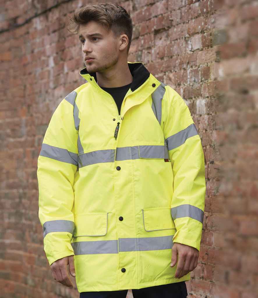 Warrior Hi-Vis Traffic Jacket in Fluorescent Yellow