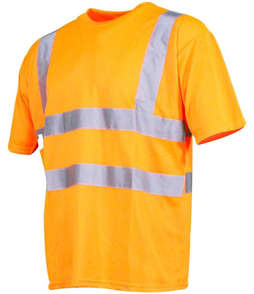 Warrior Hi-Vis T-Shirt in Fluorescent Orange, front view