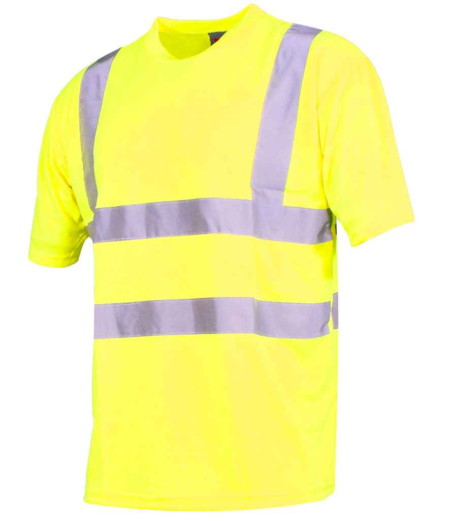 Warrior Hi-Vis T-Shirt in Fluorescent Yellow, front view