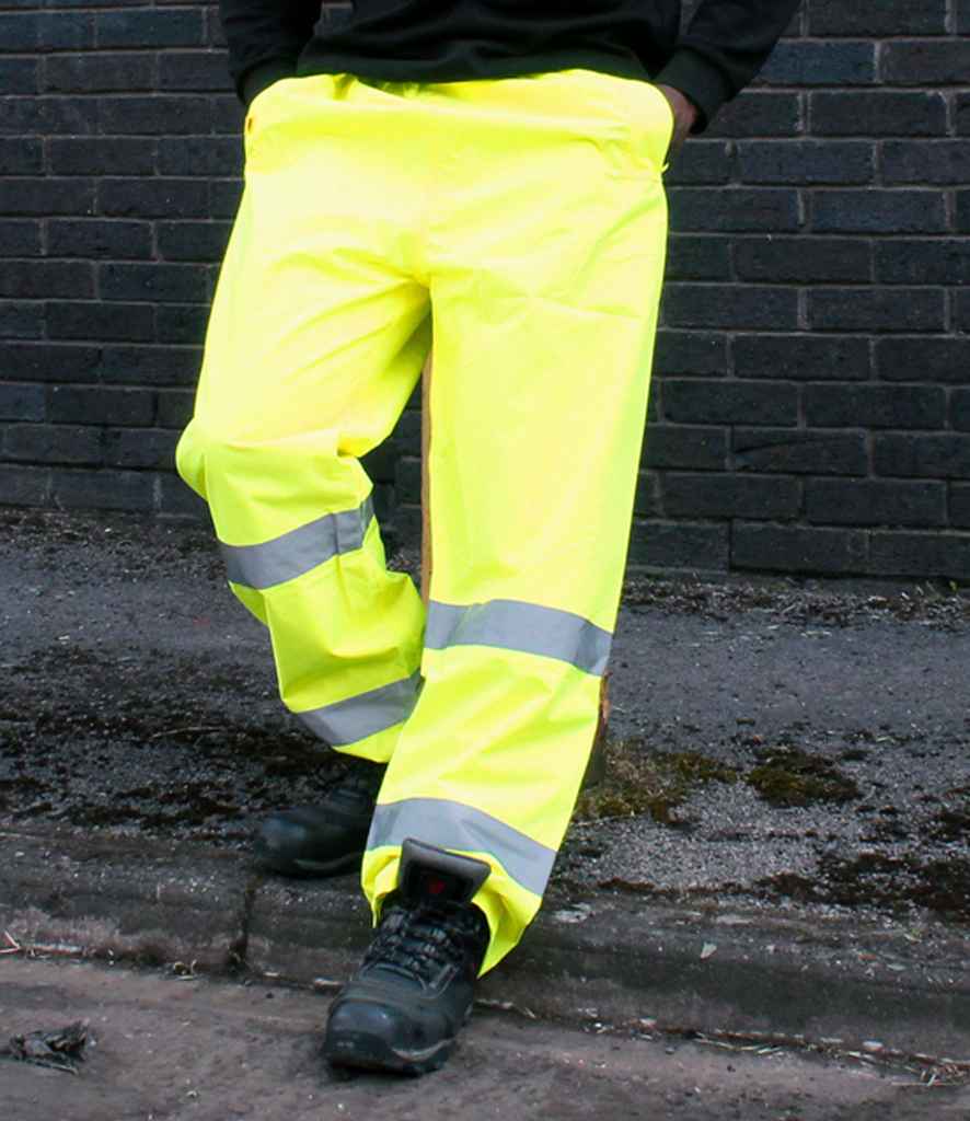 Warrior Hi-Vis Overtrousers in Fluorescent Yellow