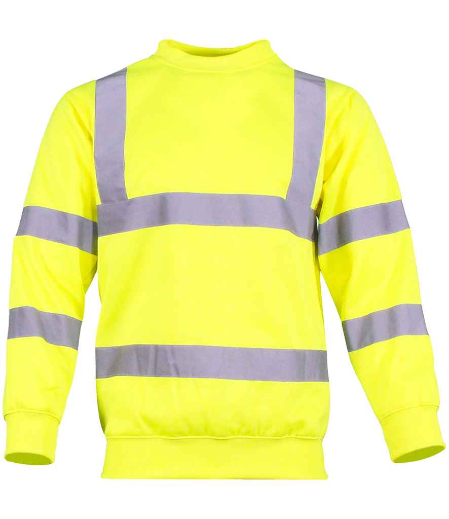 Warrior Hi-Vis Sweatshirt in Fluorescent Yellow, front view