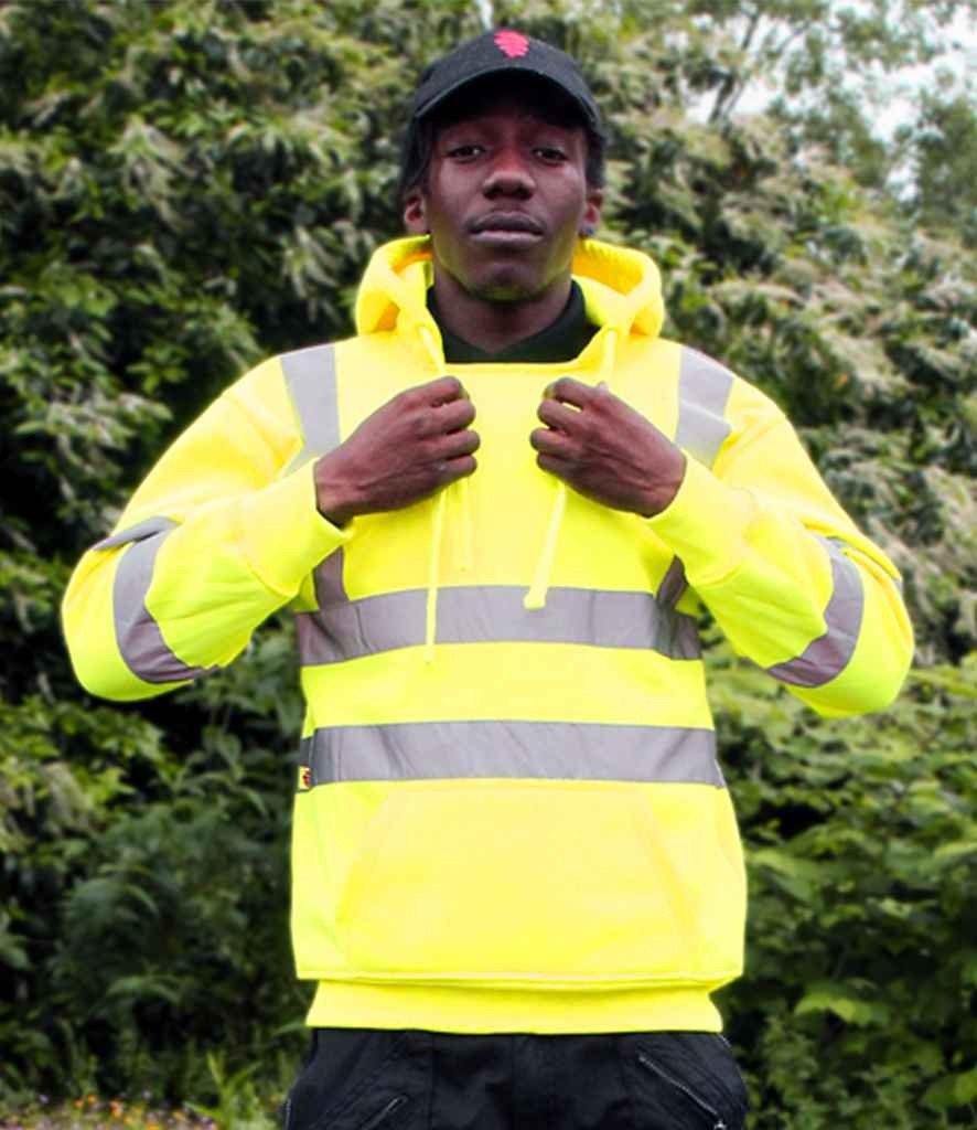 Warrior Hi-Vis Pull On Hoodie in Fluorescent Yellow