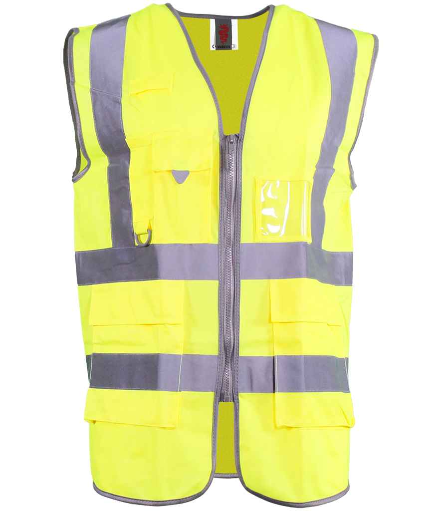 Warrior Hi-Vis Executive Waistcoat in Yellow, front view