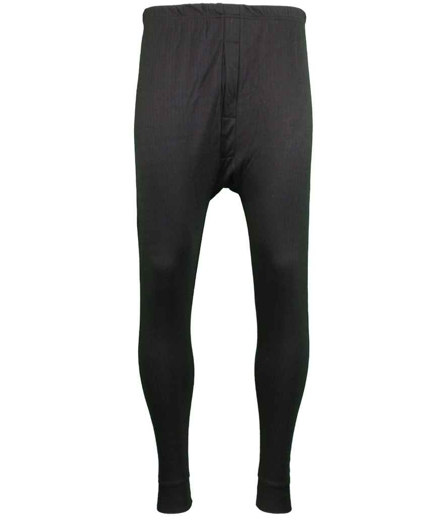 Warrior Thermal Long Johns in Black, front view