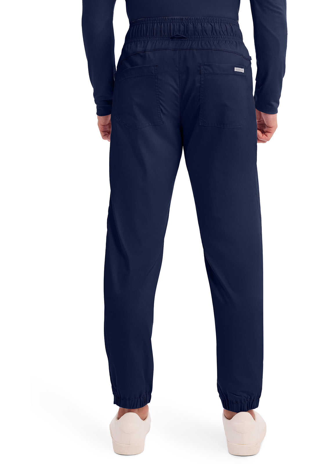 Cherokee WWE012 Men's Natural Rise Jogger in Navy, back view