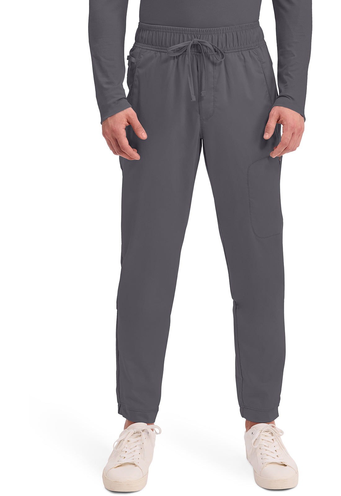 Cherokee WWE012 Men's Natural Rise Jogger - Pewter (front)