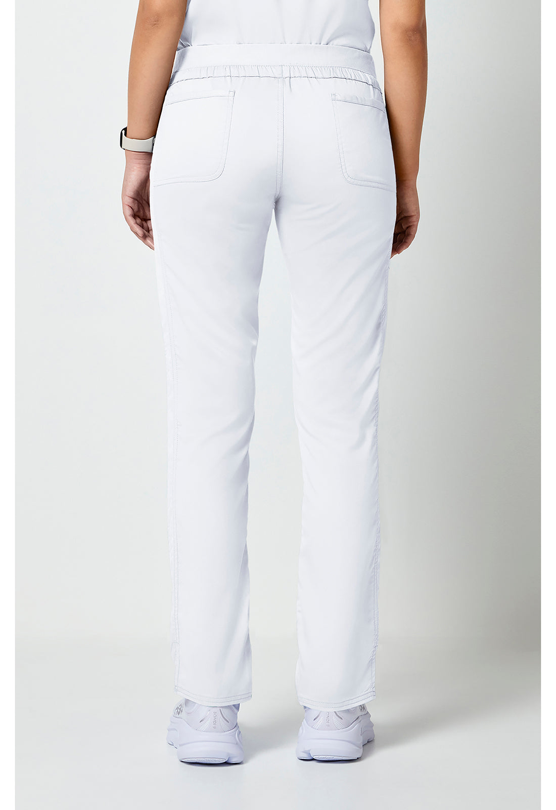 Cherokee WWE105 Mid Rise Tapered Leg Drawstring Pant - White (back)
