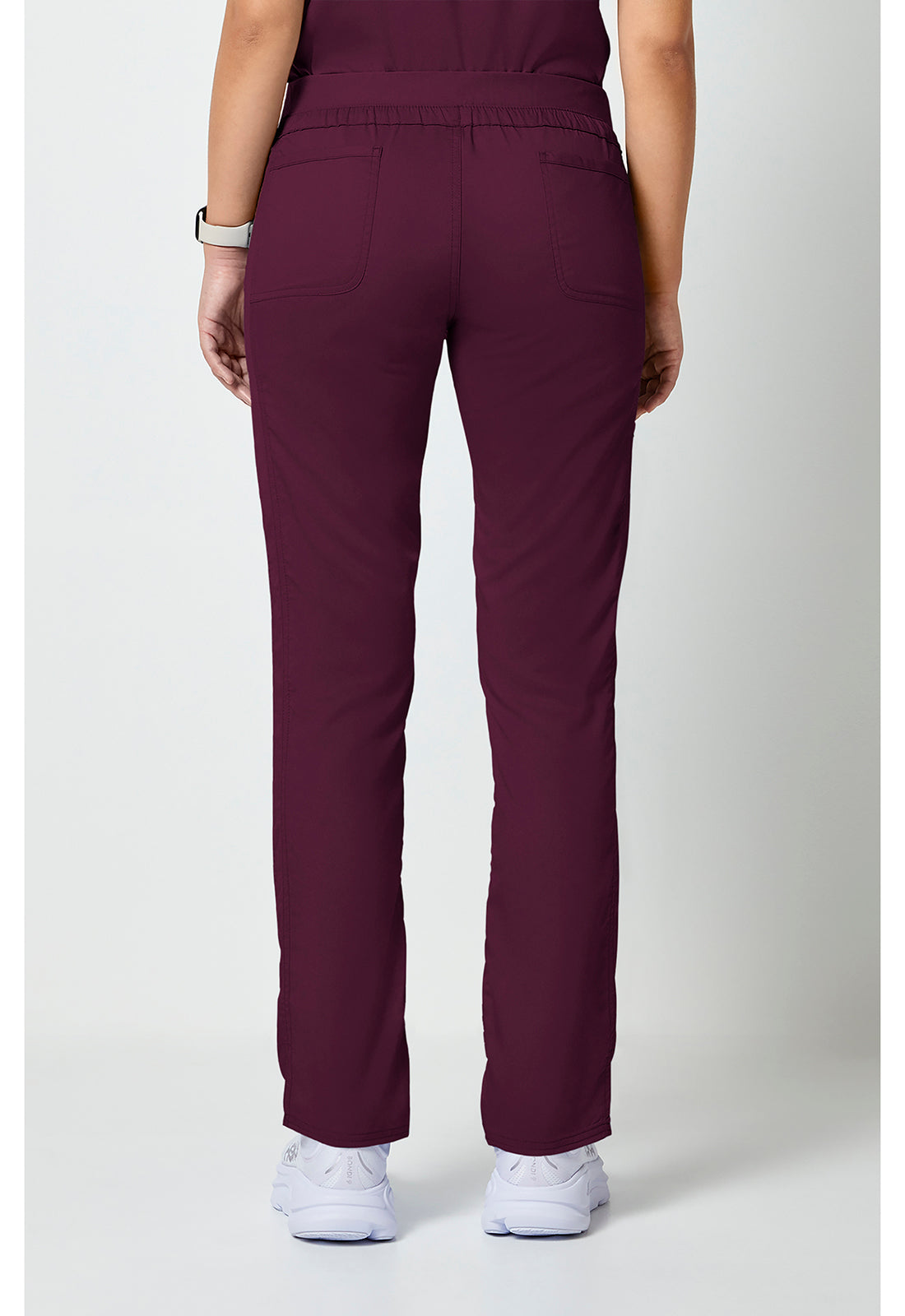 Cherokee WWE105 Mid Rise Tapered Leg Drawstring Pant - Wine (back)