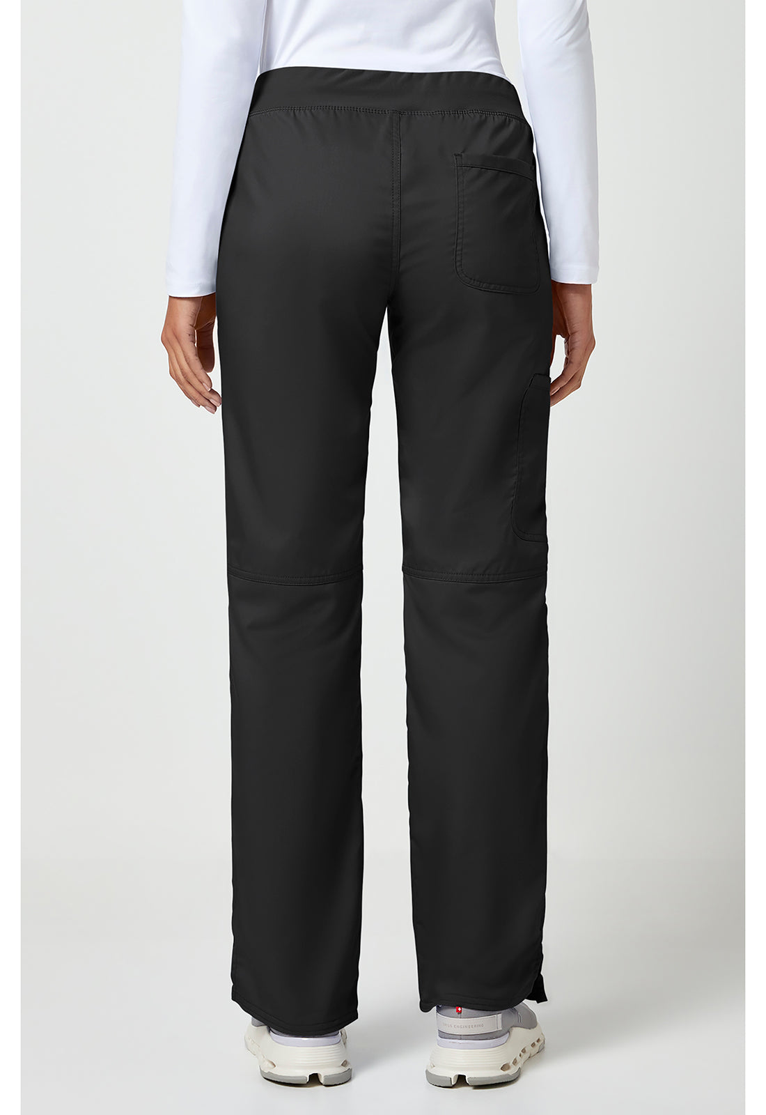 Cherokee WWE110P Mid Rise Straight Leg Pull-on Pant - Black (back)