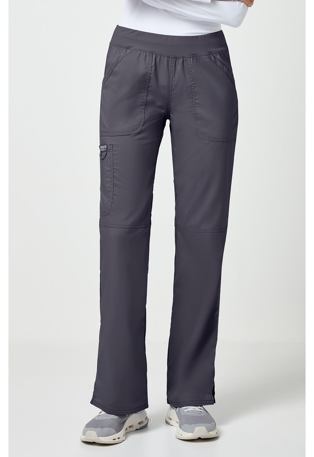 Cherokee WWE110P Mid Rise Straight Leg Pull-on Pant - Pewter (front)