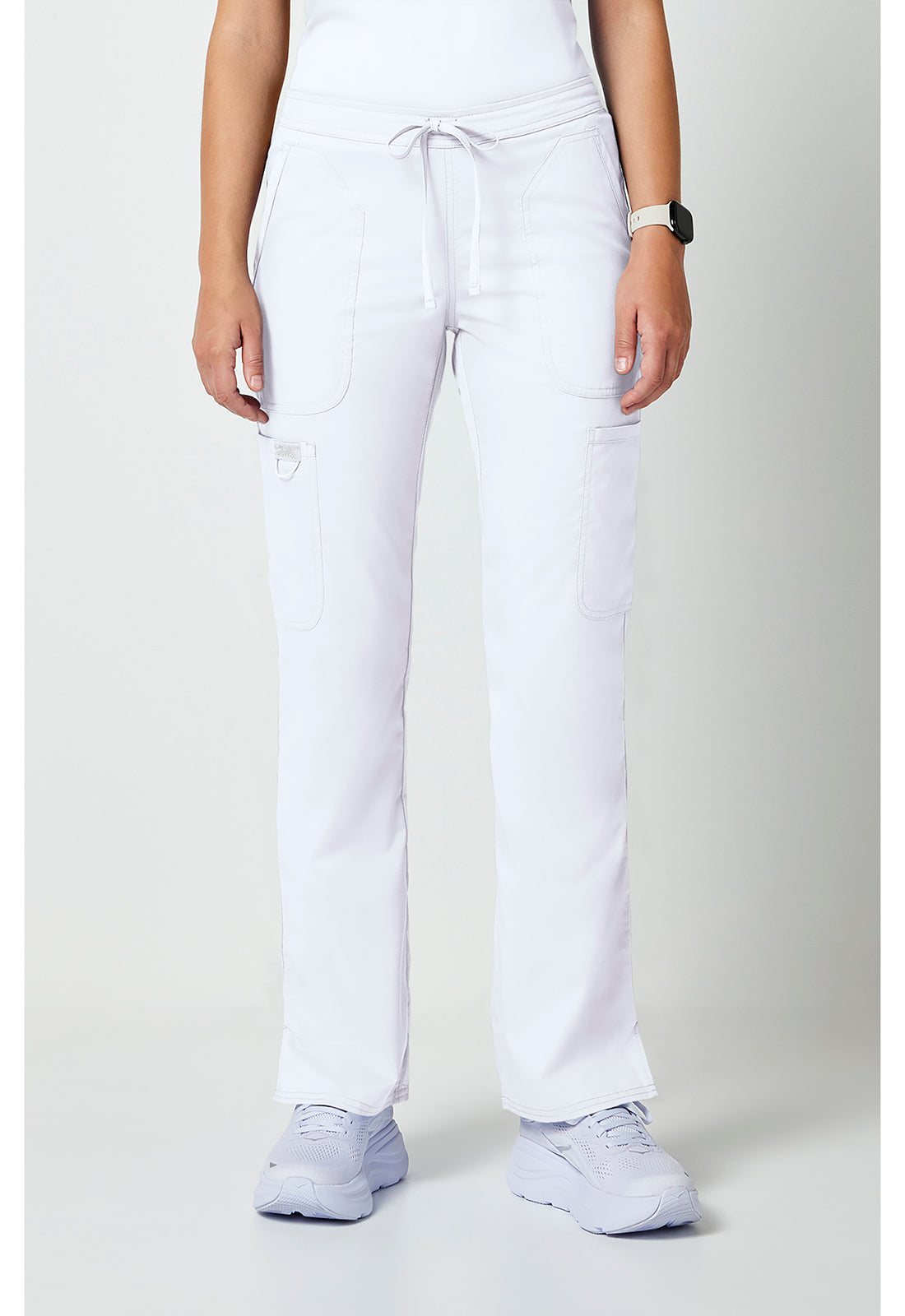 Cherokee WWE120W Mid Rise Moderate Flare Leg Drawstring P - White (front)