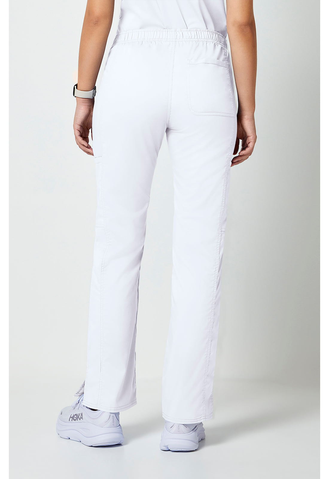 Cherokee WWE120W Mid Rise Moderate Flare Leg Drawstring P - White (back)
