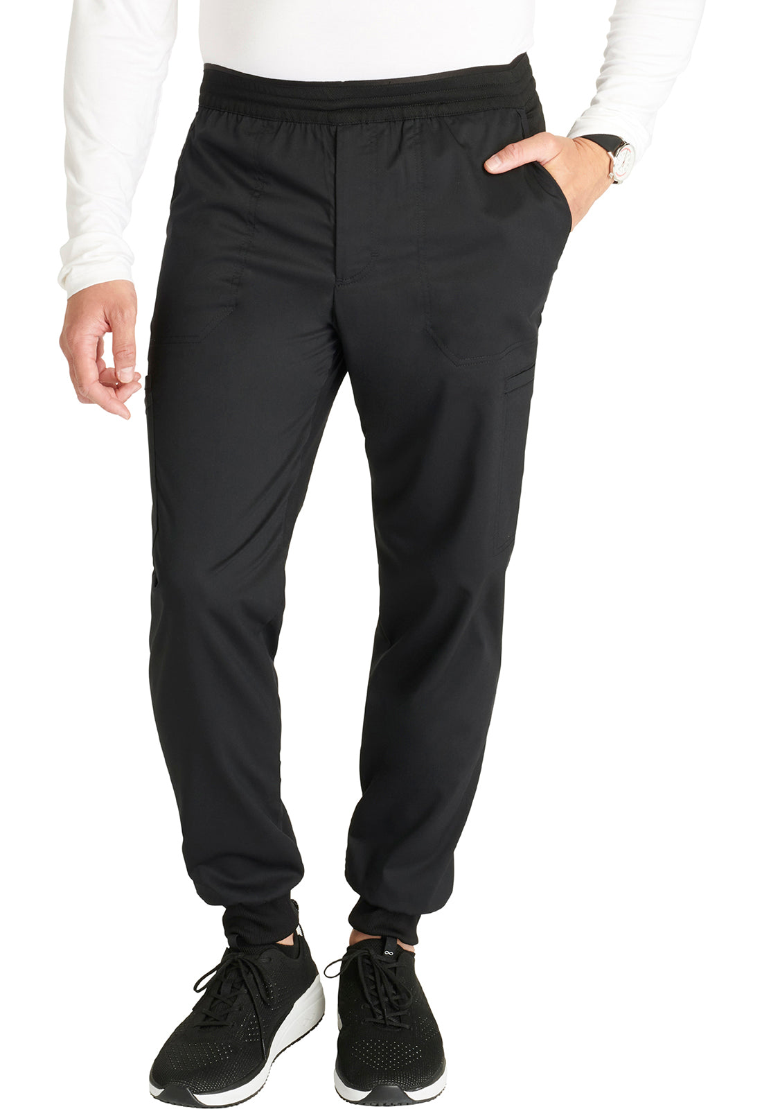 Cherokee WWE251 Men's Jogger - Black (front)