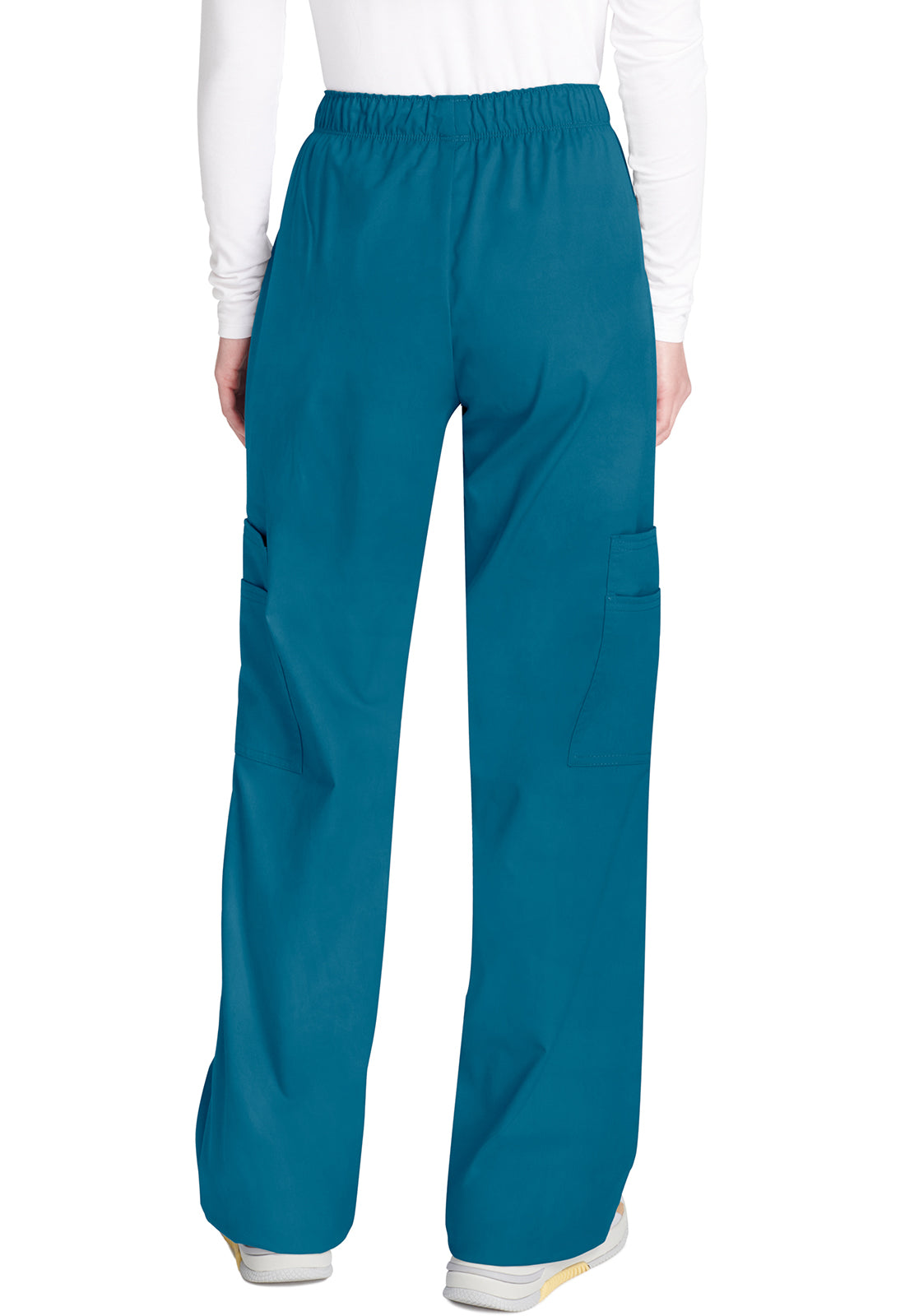 Cherokee WWE4005 Mid Rise Pull-On Cargo Pant - Caribbean Blue (back)