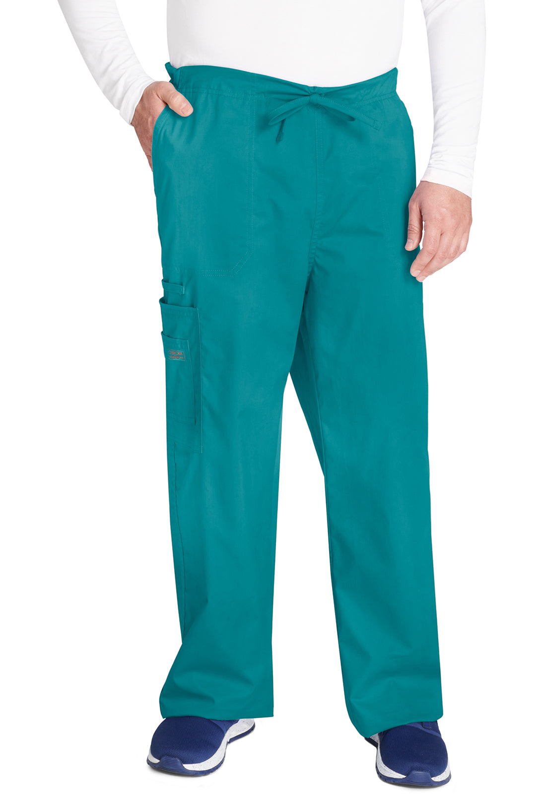 Cherokee WWE4043 Unisex Drawstring Cargo Pant - Teal Blue (front)