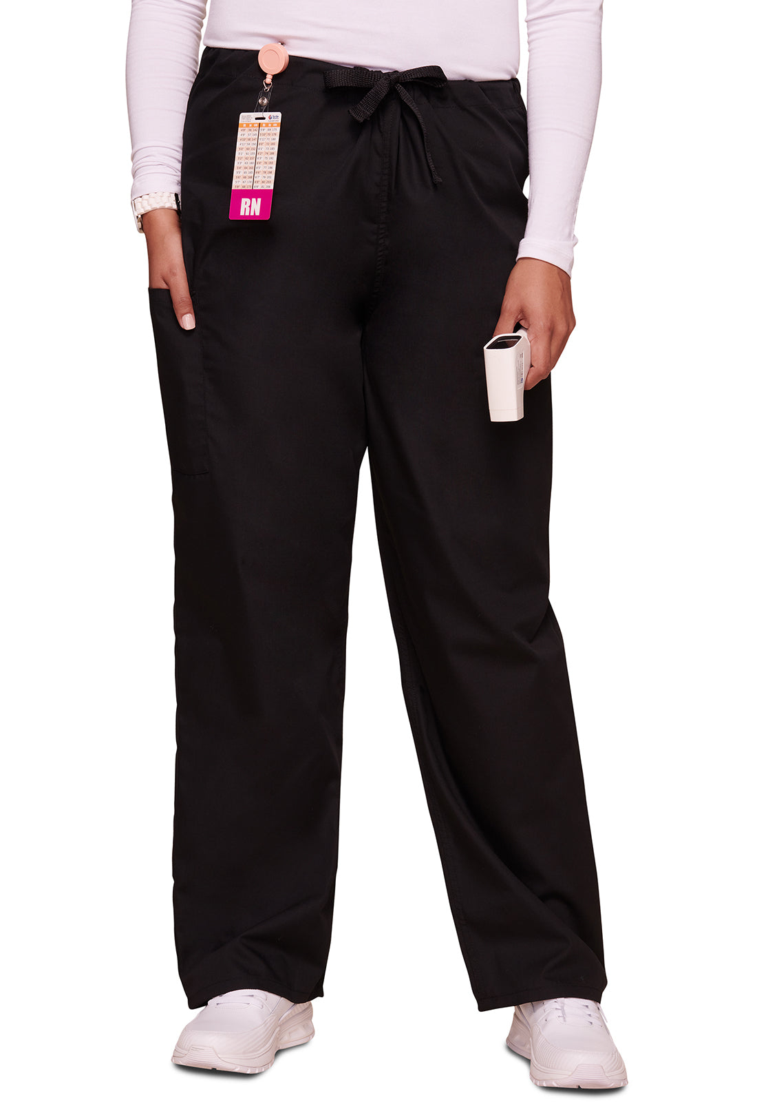 Cherokee WWE4100T Unisex Drawstring Cargo Pant - Black (front)