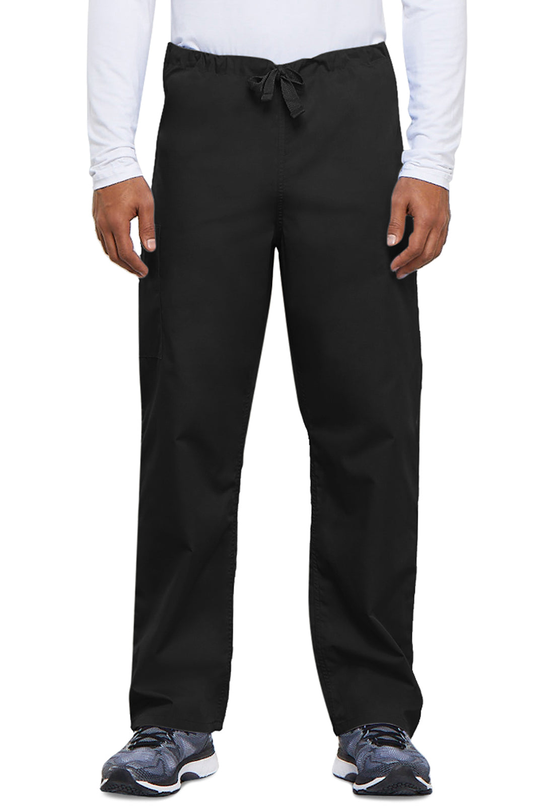 Cherokee WWE4100 Unisex Drawstring Cargo Pant - Black (front)