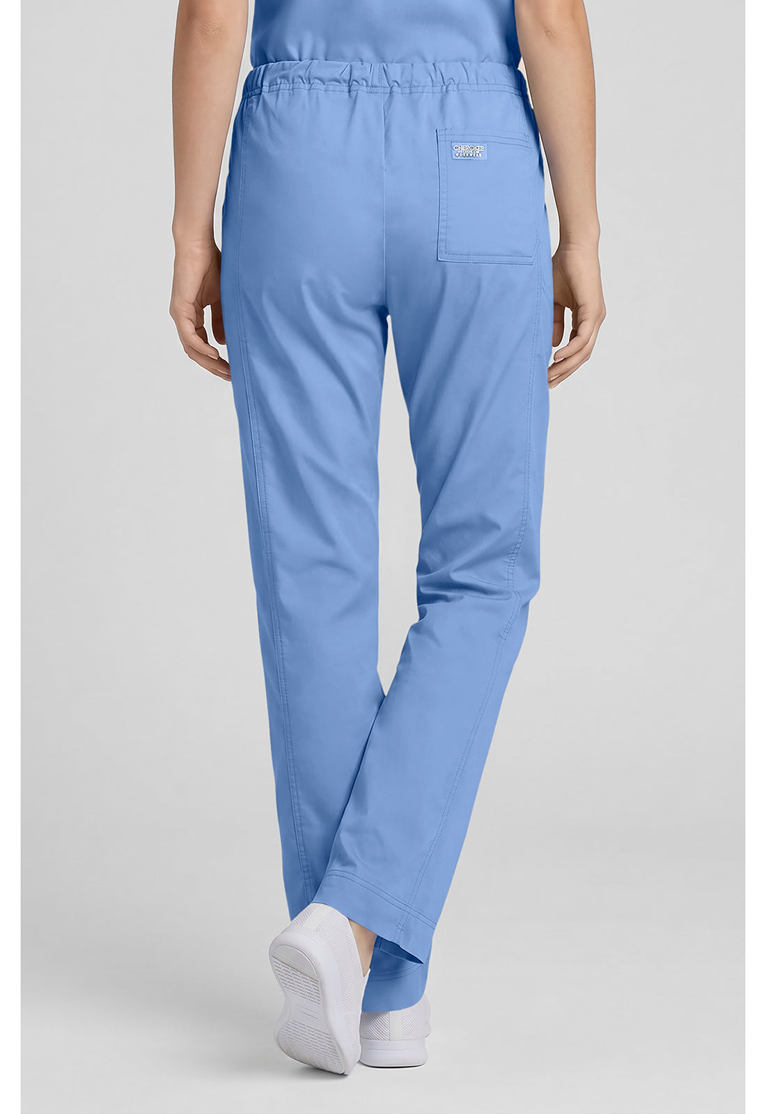 Cherokee WWE4203 Mid Rise Slim Straight Drawstring Pant - Ciel (back)