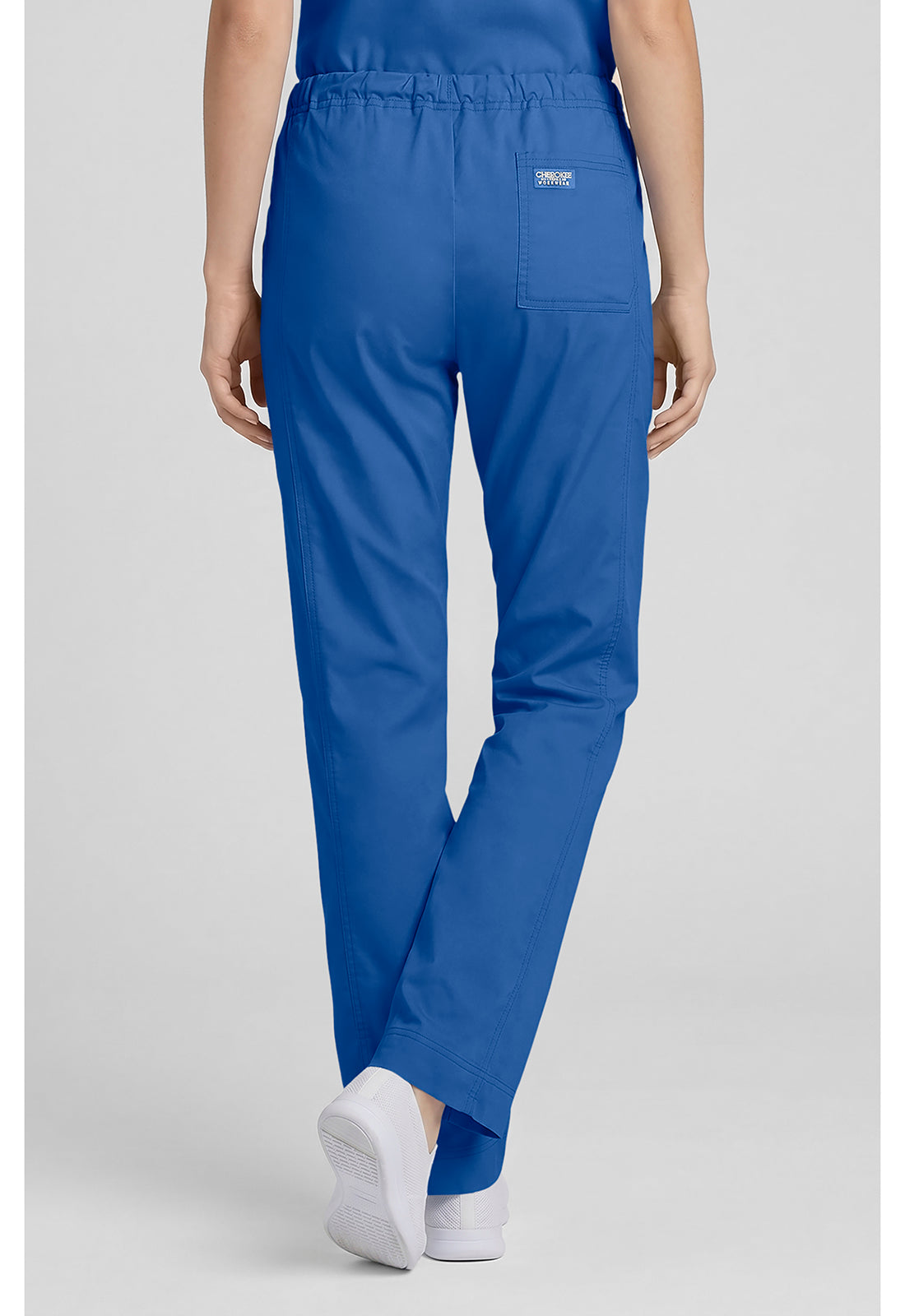 Cherokee WWE4203 Mid Rise Slim Straight Drawstring Pant - Royal (back)