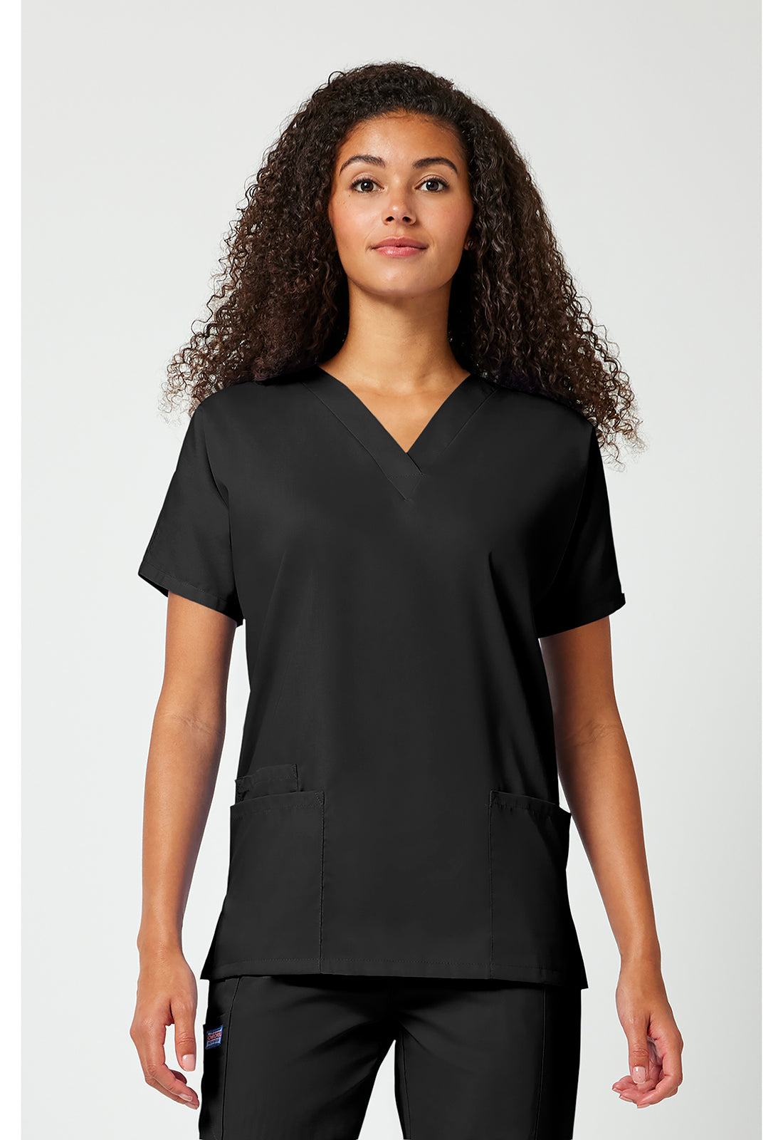Cherokee WWE4700 V-Neck Top - Black (front)