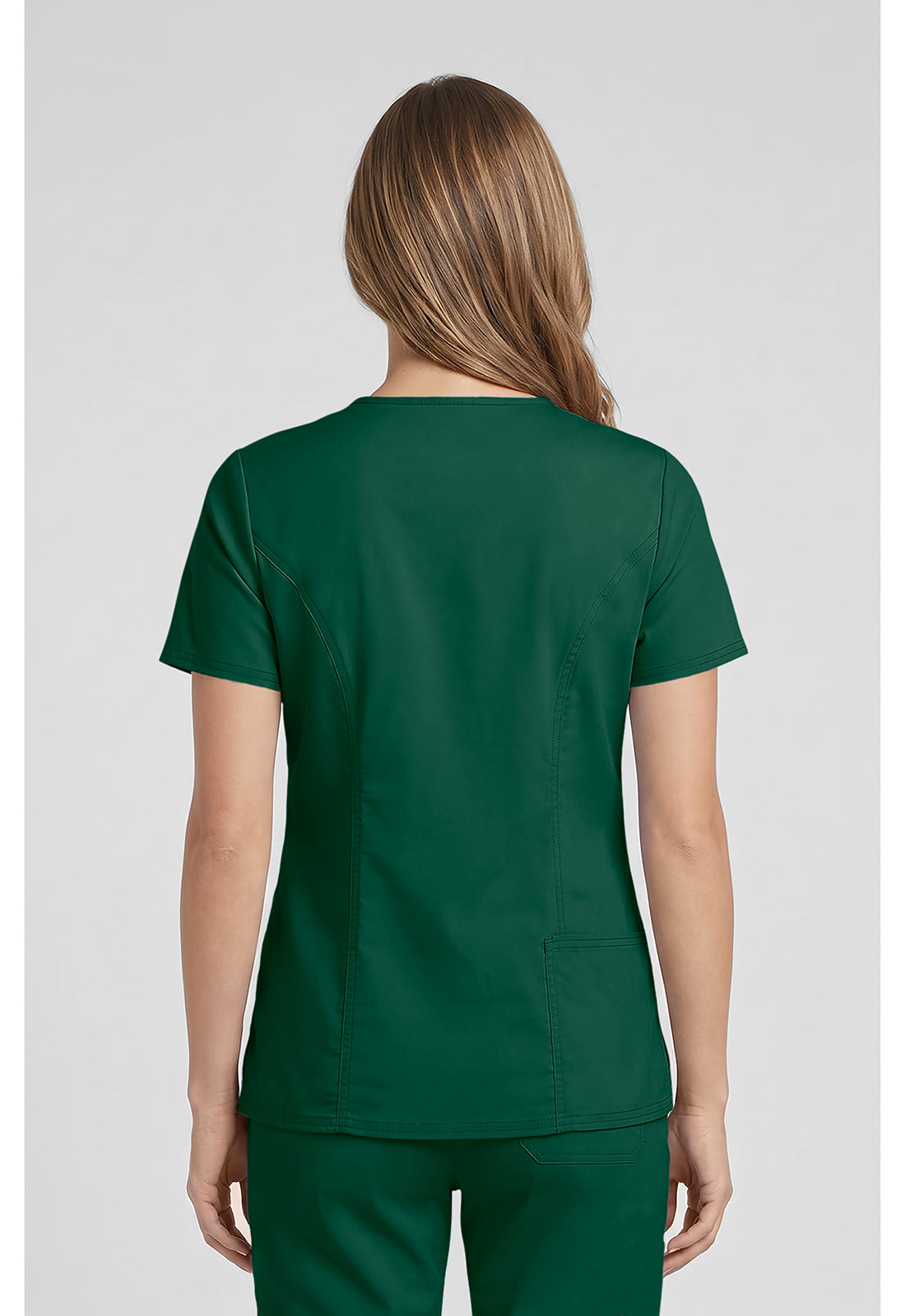 Cherokee WWE4710 V-Neck Top - Hunter Green (back)