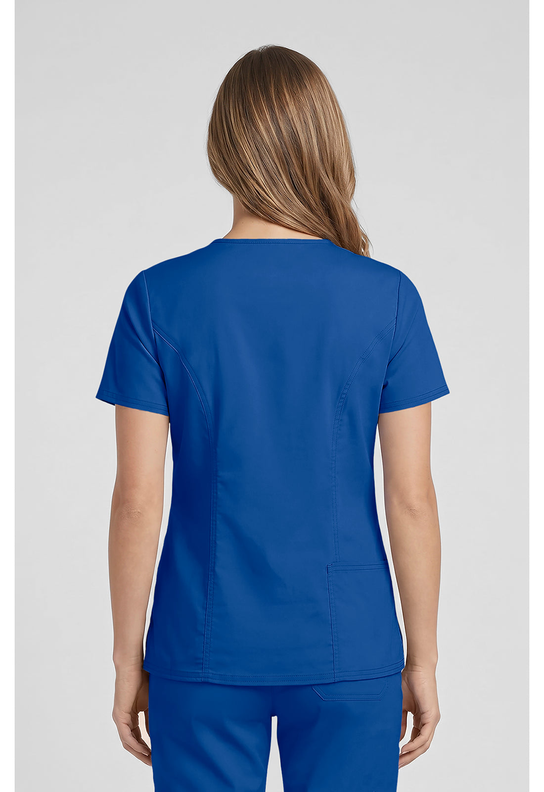Cherokee WWE4710 V-Neck Top - Royal (back)