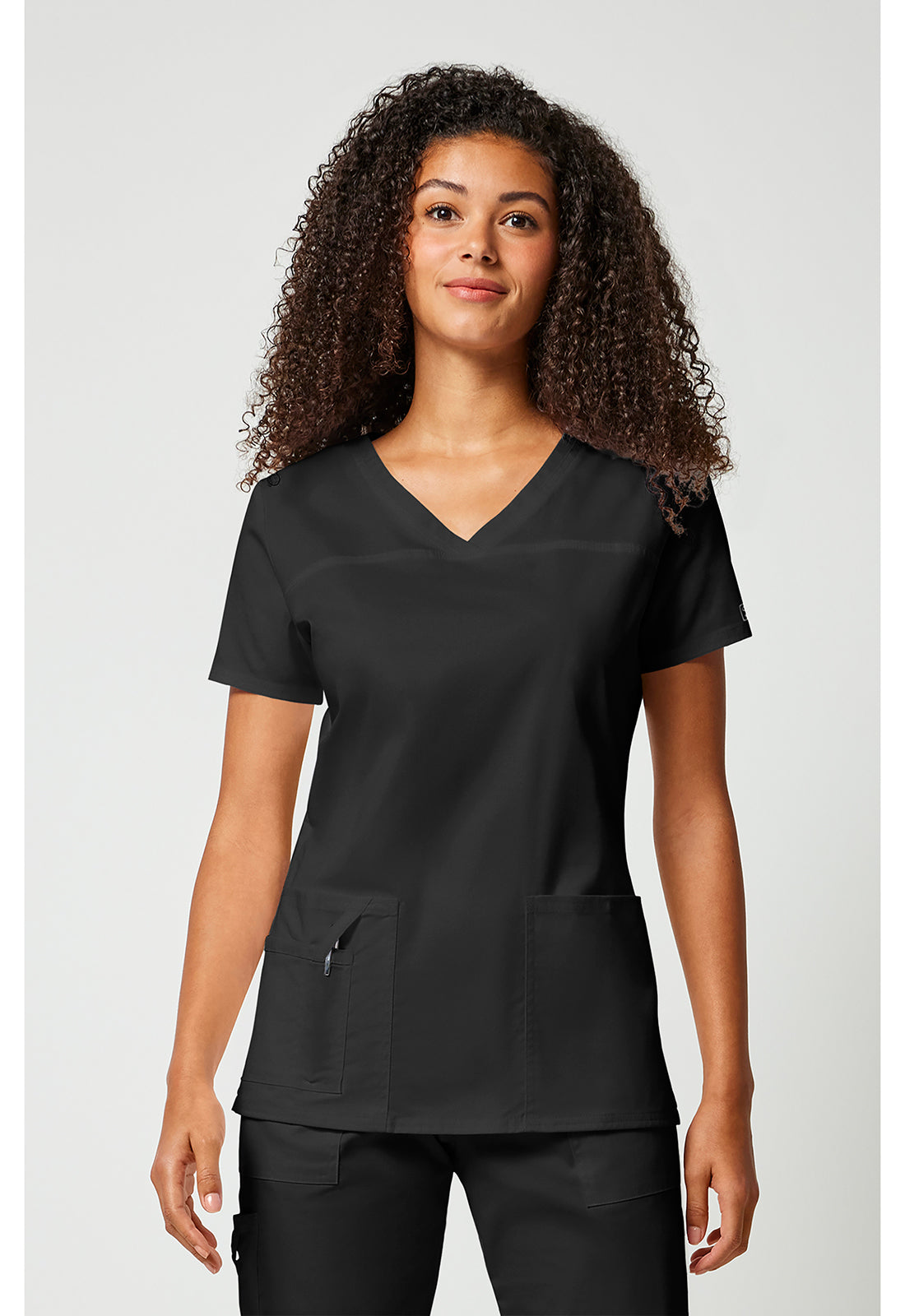 Cherokee WWE4727 V-Neck Top - Black (front)