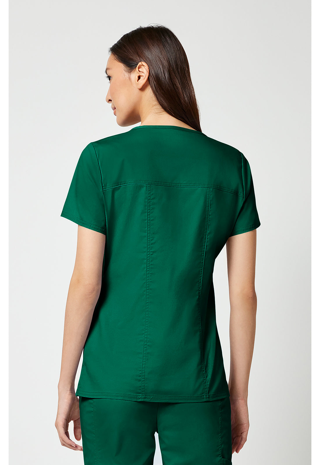 Cherokee WWE4727 V-Neck Top - Hunter Green (back)