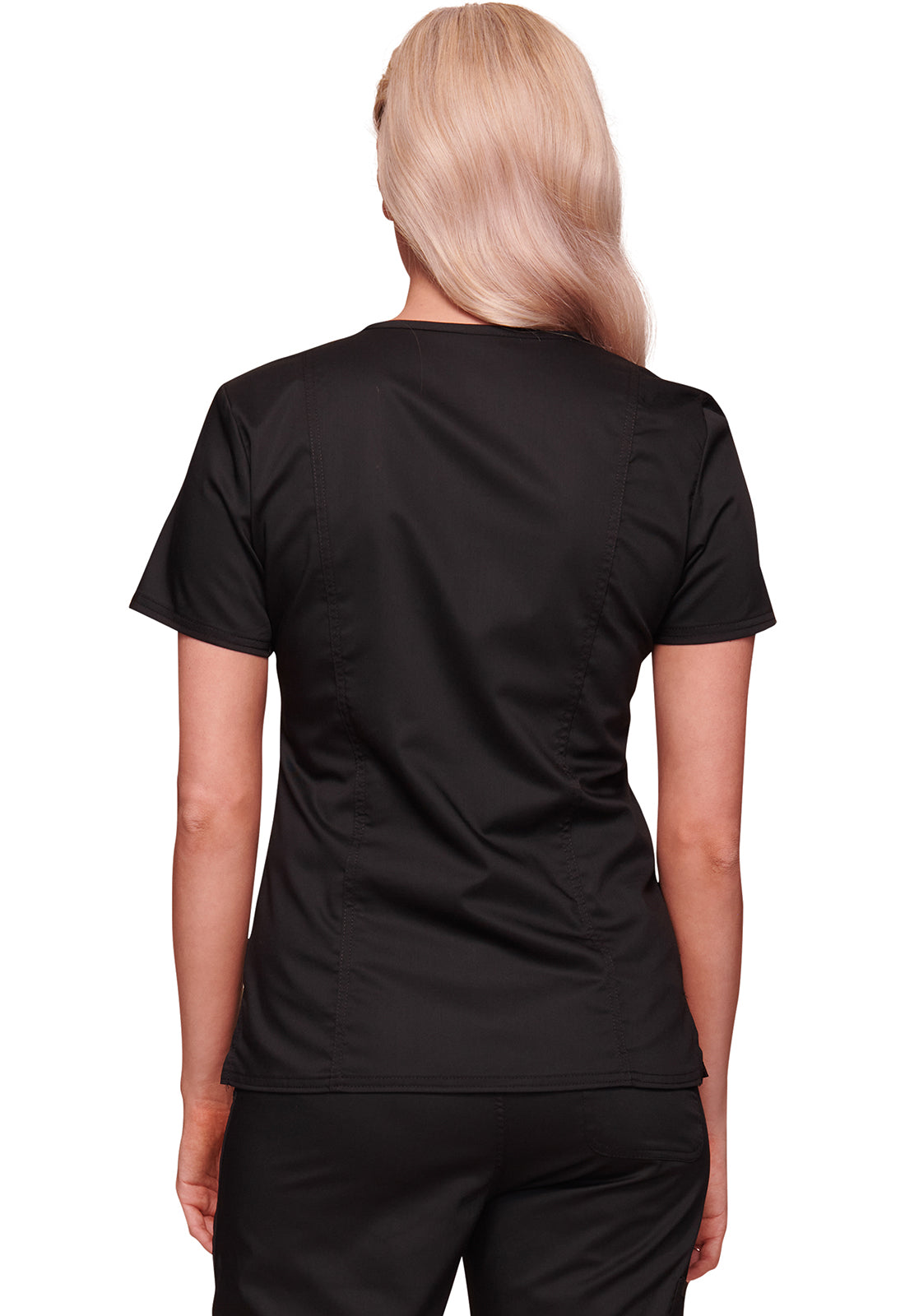 Cherokee WWE4728 Mock Wrap Top - Black (back)