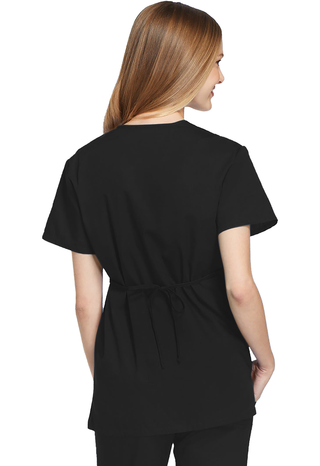 Cherokee WWE4801 Mock Wrap Tunic - Black (back)