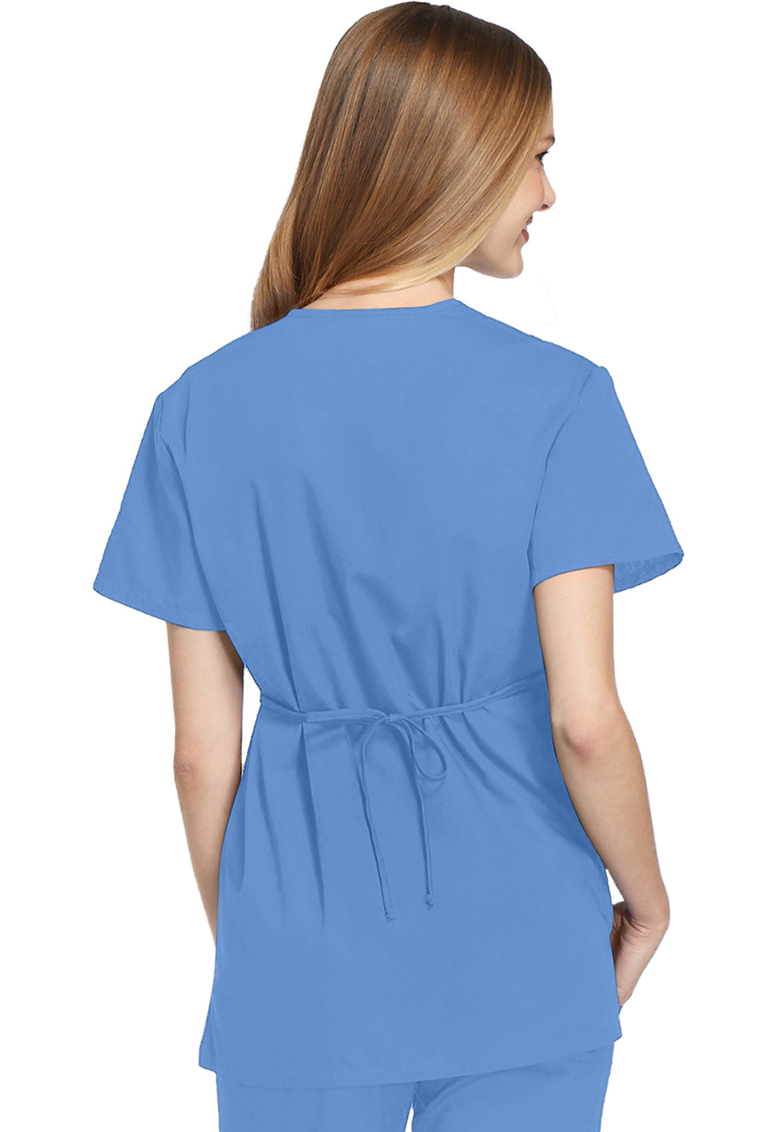 Cherokee WWE4801 Mock Wrap Tunic - Ciel (back)