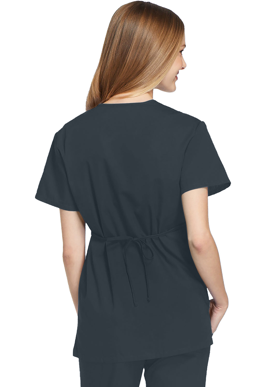 Cherokee WWE4801 Mock Wrap Tunic - Pewter (back)