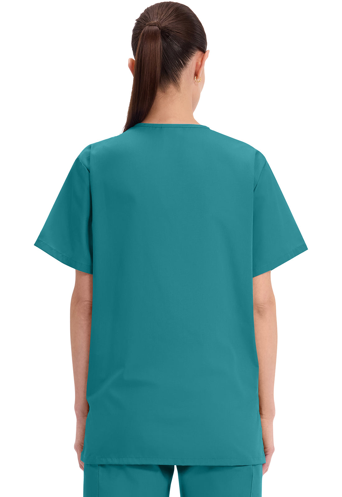 Cherokee WWE4876 Unisex V-Neck Top - Teal Blue (back)