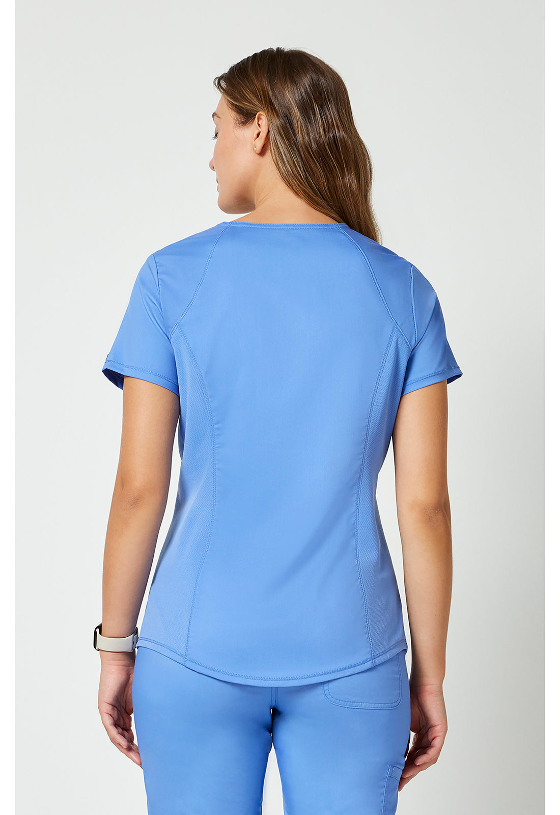 Cherokee WWE601 V-Neck Top - Ciel Blue (back)