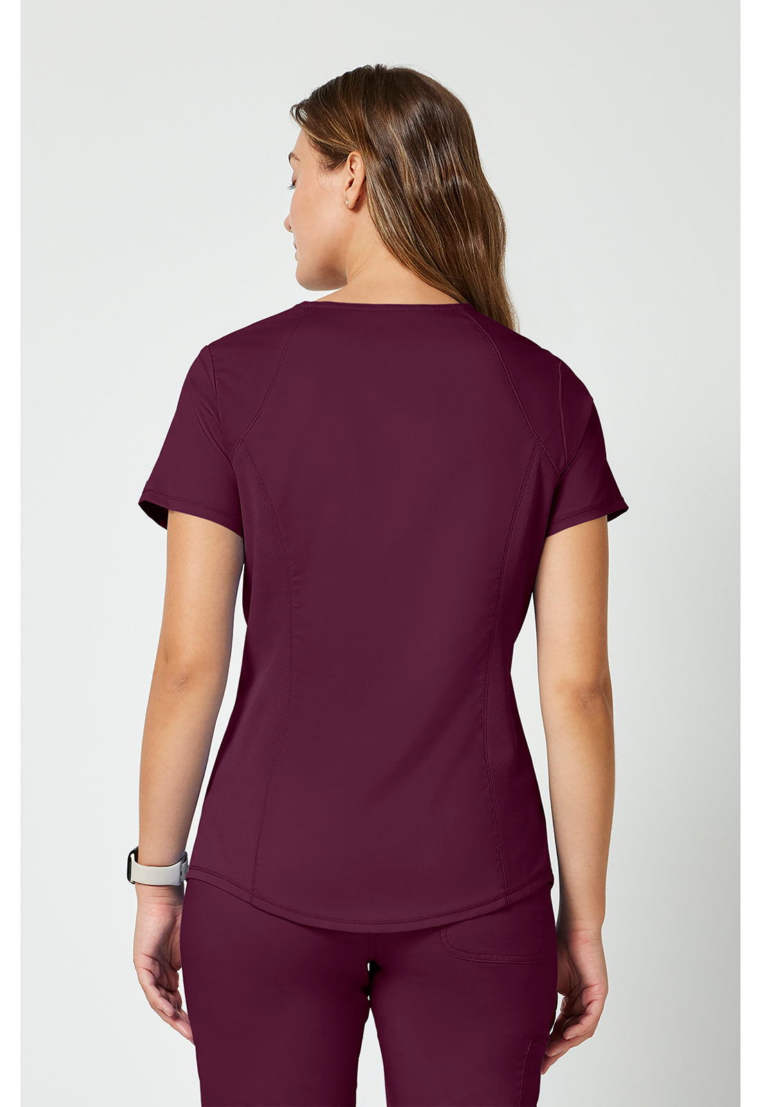 Cherokee WWE601 V-Neck Top - Wine (back)