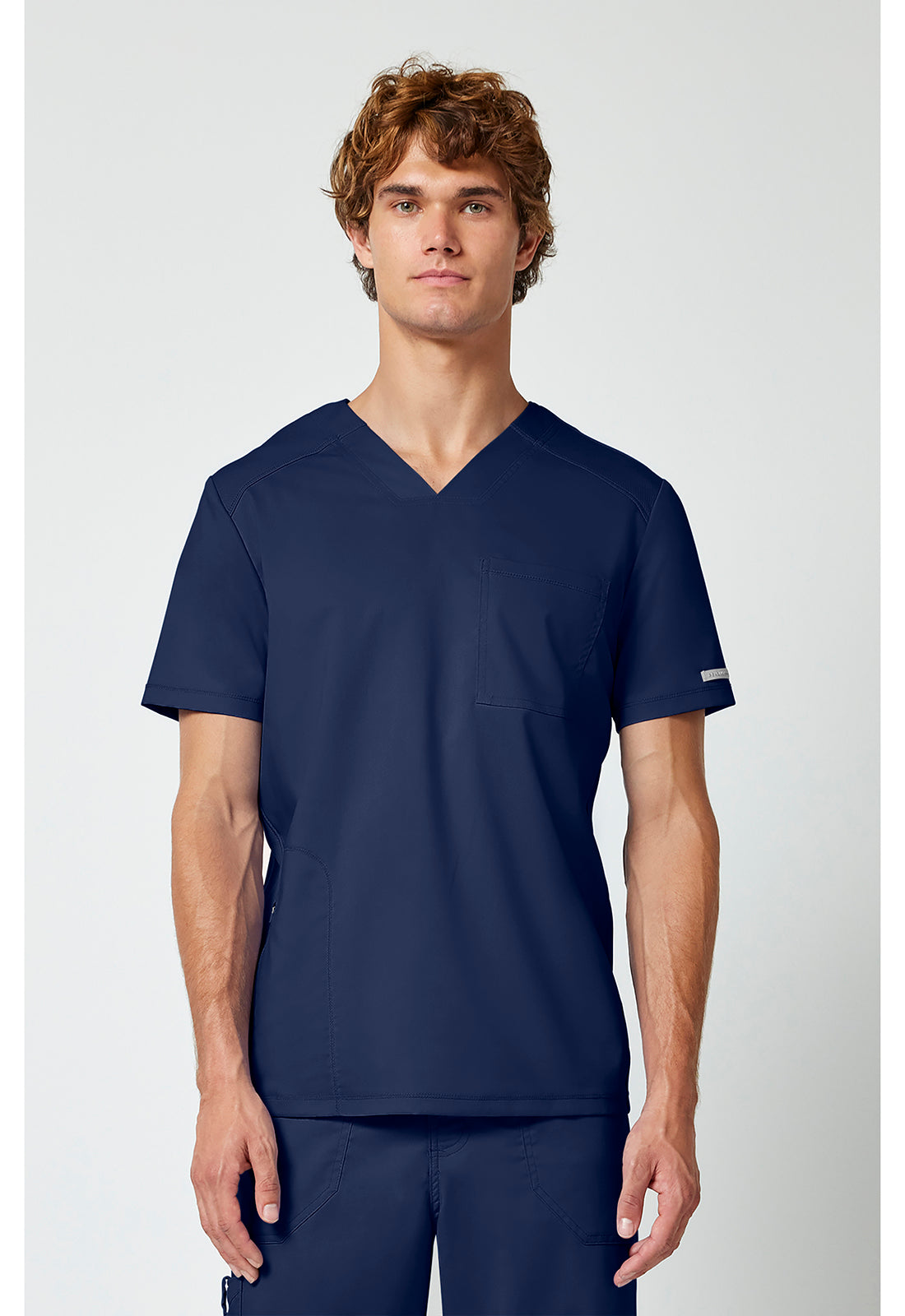 Cherokee WWE603 Men's V-Neck Top - Navy (front)